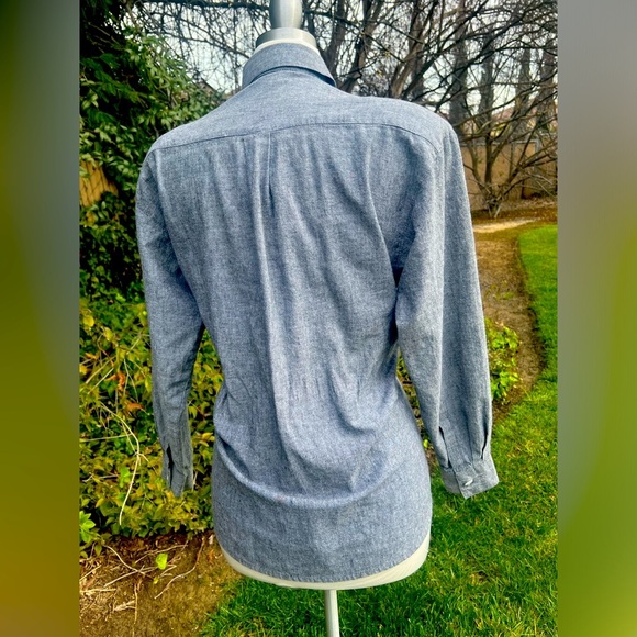 JANE ASHLEY 80’S Vintage Gray blue Embroidered Women’s Shirt - Picture 6 of 6